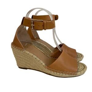 Vince Camuto Women's Leera Espadrilles Wedges Ankle Strap Sandals size 7.5 Tan